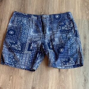 Lucky Brand Navy Patterned Board Shorts